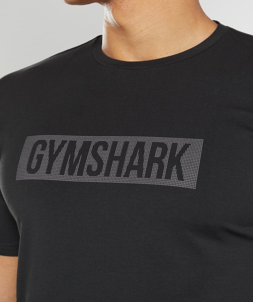 Men's Gymshark Block T-Shirts Black | NZ 8WSYFO